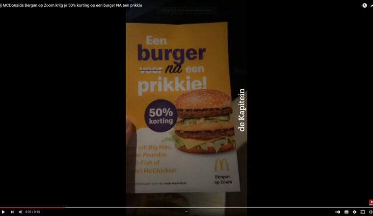 Barmhartige paljas McDonald’s: 50% korting op hamburger na prik